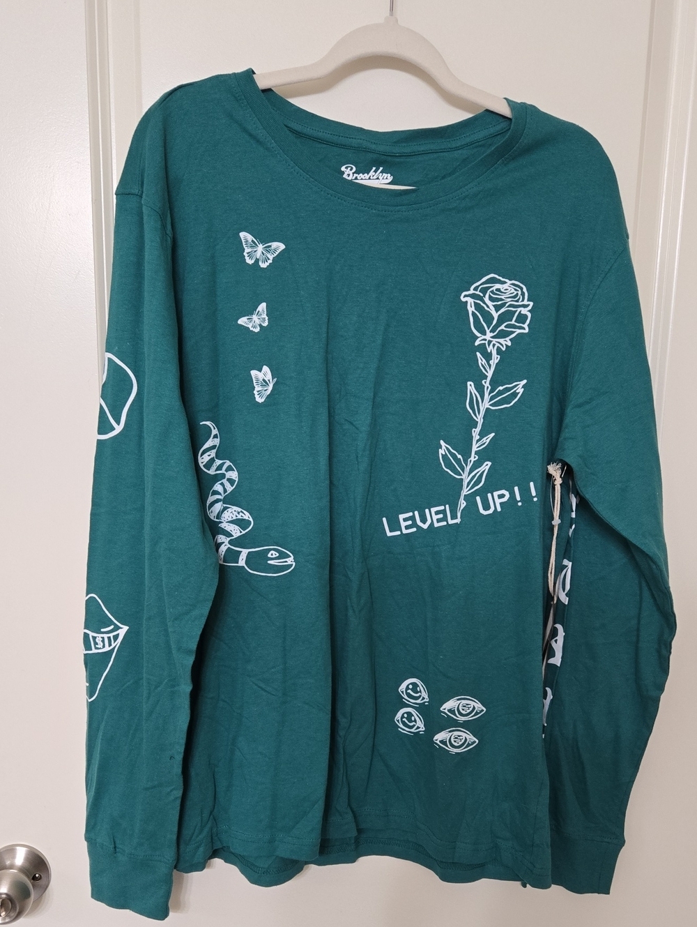 Brooklyn Cloth Teal Long-Sleeve Graphic Tee - Level Up